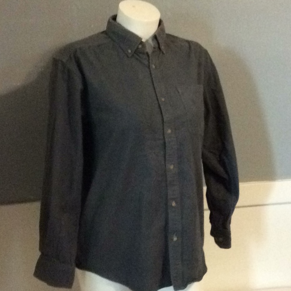 Wolverine Mens Heavy Cotton Flannel Gray Shirt Sz L